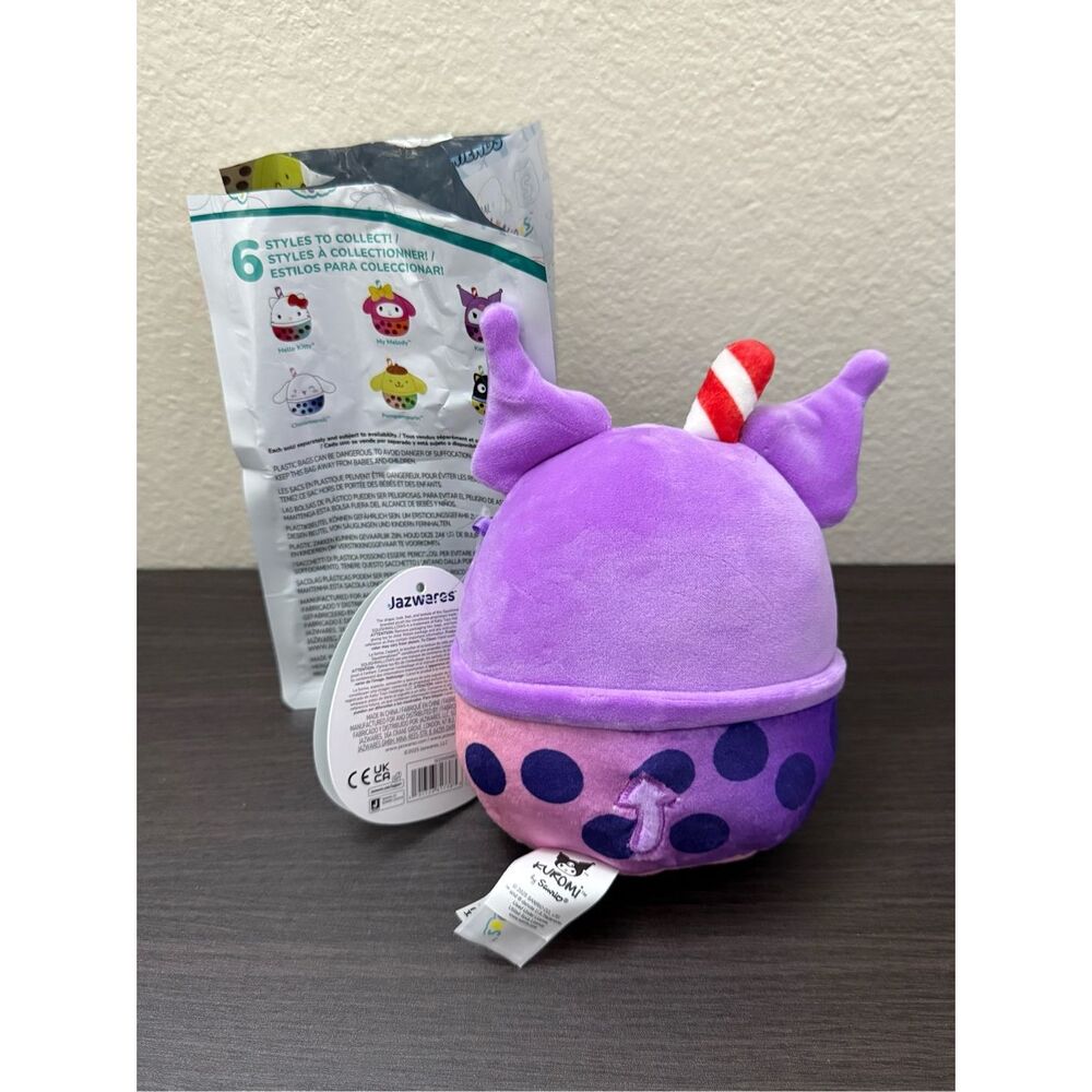 Squishmallows Sanrio Hello Kitty & Friends Boba Scented Mystery Plush - Kuromi - Picture 2 of 5